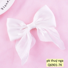 Nơ vải LỤA TRƠN-TRẮNG.