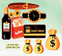 Combo 2 set giấy túi tiền-thuốc lá-đồng hồ-thẻ ngân hàng.