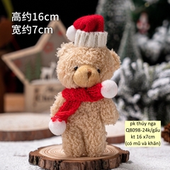 Gấu bông mũ đỏ, khăn đỏ (kt 7x 16cm).