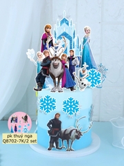 Combo 2 set giấy - elsa, anna, lâu đài.