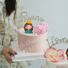 Set 5 tượng nhựa dẻo - mẹ mũ vàng áo XANH LÁ.