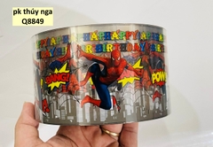 Thành bánh 8cm-Siêu nhân nhện (chữ POW và HPBD).