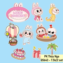 Combo 2 set giấy-Labubu (mẫu 2 -có cây dừa).