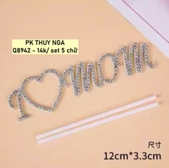 Set 5 chữ I ❤️ mom  gắn hạt.