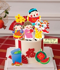 Combo 2 set giấy TẾT- em bé, dưa hấu, nồi bánh chưng.