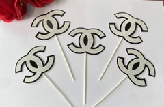 CAM-Set 5 cây chanel trắng đen (giấy nhũ).