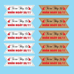 Set 60 thẻ giấy mix 2 màu nâu và trắng-Tri ân thầy cô 20-11(9147).
