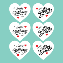Combo 12 thẻ trái tim HPBD giấy-MÀU TRẮNG (SIZE TO 7.5cm x8.5cm).
