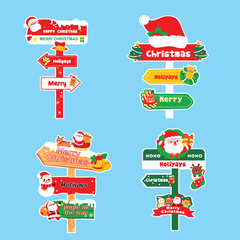 Combo 40 cây cắm giấy hình biển hiệu chủ đề giáng sinh (NOEL) (5 túi).