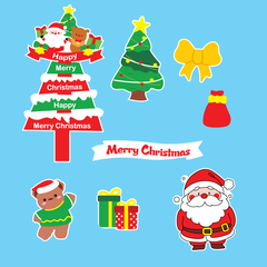 Combo 10 set giấy giáng sinh (noel) - ông già noel +biển hiệu hình cây thông to (5 túi).