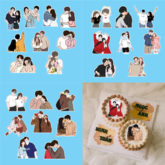 Set 50 thẻ giấy đôi tình yêu mix đủ mẫu (valentine).