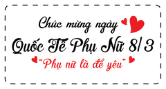 Set 60 thẻ giấy  trắng Chúc mừng ngày Quốc tết phụ nữ 8-3 - phụ nữ là để yêu thương (HÌNH CHỮ NHẬT).