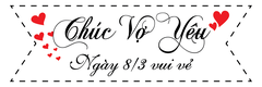 Set  60 thẻ trắng kèm que cắm- Chúc Vợ yêu 8.3 vui vẻ.
