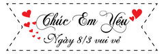 Set  60 thẻ trắng kèm que cắm- Chúc Em yêu 8.3 vui vẻ.