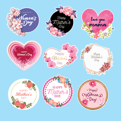 Combo 54 thẻ giấy Happy women's day và Happy Mother's day mix mẫu (Q9020).