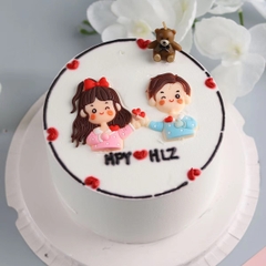 TUONG-Bé gái áo hồng thả tim (nhựa dẻo).