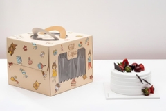 Set 50 hộp giấy cửa sổ - em bé đội mũ sinh nhật16x16x15cm (KÈM ĐẾ).