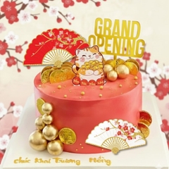 Combo 8 quạt giấy - mix 2 màu đỏ, trắng (có hoạ tiết hoa đào) ép nhũ.