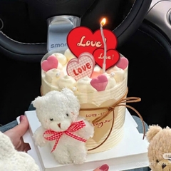 Set 60 thẻ giấy trái tim đôi màu đỏ (chữ love)  (kt 5cm).