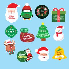 Combo 10 set giấy giáng sinh (noel) -hộp quà + tất+chuông+người tuyết (5 túi).