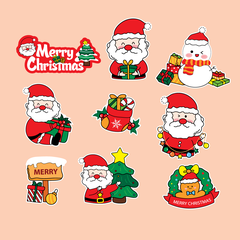 Combo 10 set giấy giáng sinh (noel) - ông già noel +tất+quà+người tuyết (5 túi).