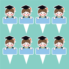 Set 40 thẻ giấy có chân cắm-bé TRAI CỬ NHÂN (MẪU 5).