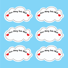Set 60 bảng giấy-HPBD TIẾNG VIỆT HÌNH MÂY (kèm que cắm)9916.