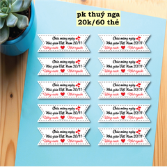 Set 60 thẻ giấy MÀU TRẮNG-Chúc mừng ngày Nhà giáo VN 20-11.