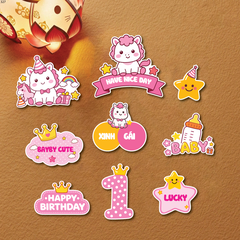 Combo 5 set giấy - ngựa số 1 và bình sữa -HỒNG.