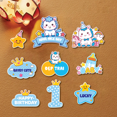 Combo 5 set giấy - ngựa số 1 và bình sữa -XANH.