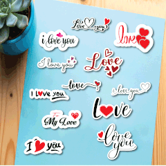 Set 120 thẻ giấy chữ love, love you, my love mix mẫu (kt nhỏ 6-8cm).