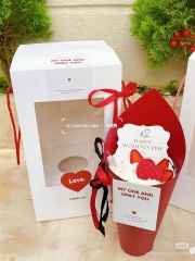set 20 thẻ chữ nhật Happy women's day hình bông hoa kt 6x8cm.