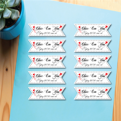 Set 60 thẻ giấy MÀU TRẮNG -  Chúc mừng em yêu 20-10 vui vẻ.