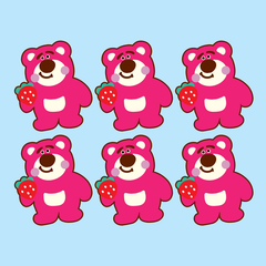 MUA 1 TẶNG 1 - Set 12 thẻ giấy-Gấu dâu (lotso) dáng đứng.