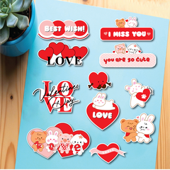10 set giấy -gấu thỏ tình yêu (có chữ  i miss you và best wish).