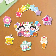 Combo 5 set giấy SX- 2 bé trai gái kute và chùm bóng.
