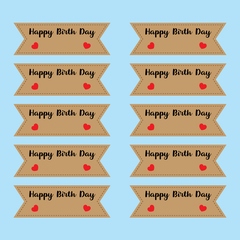 Set 60 bảng giấy-HPBD màu nâu2298.