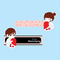 10 set thẻ kéo đôi tình yêu - Happy anniversary.