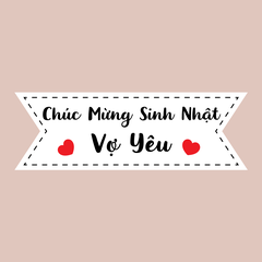 Set 60 bảng giấy-HPBD Vợ yêu (bao gồm que cắm).