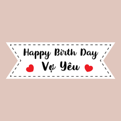 Set 60 bảng giấy-HPBD Vợ yêu (bao gồm que cắm).