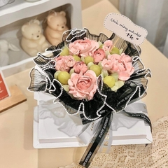 Voan thành bánh ngọc trai CÓ ĐÈN (kt 13.8cm x 200cm)-ĐEN.