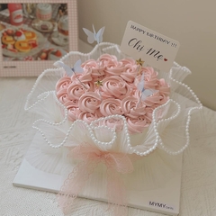 Voan thành bánh ngọc trai KHÔNG ĐÈN (kt 14cm x 200cm)-TRẮNG.