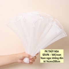 Voan thành bánh ngọc trai KHÔNG ĐÈN (kt 14cm x 200cm)-TRẮNG.