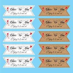Set 60 thẻ giấy mix 2 màu nâu và trắng- Chúc VỢ YÊU 8-3 vui vẻ .