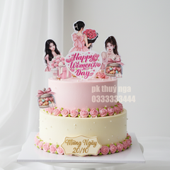 10 set giấy Women's day - cô gái hộp quà hồng CT.
