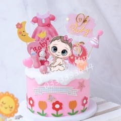 Combo 2 set giấy bé gái và yếm hồng.
