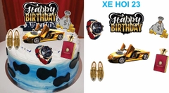 Set giấy xe hơi-hồng hồ-nước hoa -chữ HPBD (HD).