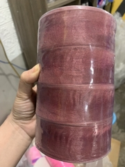 4 cuộn Ruybang lụa tuyết cát  (4cmx45m)- ĐỎ BÃ TRẦU