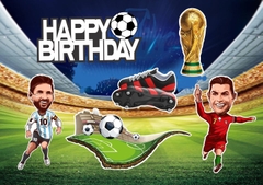Set giấy bóng đá Messi và Ronaldo (CT).Treo rổ