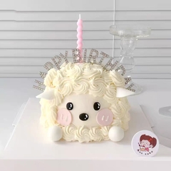 Cổng HAPPY BIRTHDAY trắng gắn hạt.